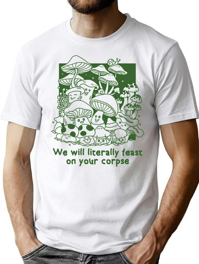 Mushroom Party T-Shirt for Men & Women, T-Shirts Graphic Tee - Black