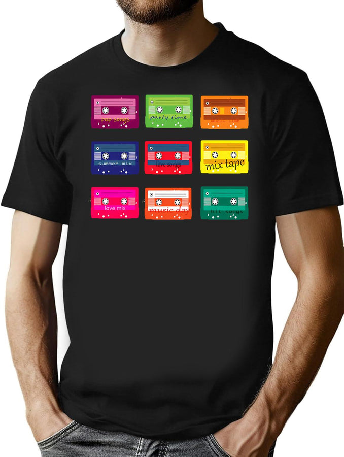 Music Art Bootleg Graphic T-Shirt - Black