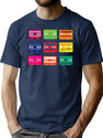 Music Art Bootleg Graphic T-Shirt - Navy