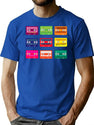 Music Art Bootleg Graphic T-Shirt - Blue