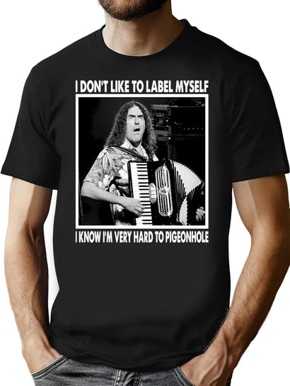 Music Vintage Classic I Don'T Like To Label Myself Funny Graphic Gifts T-Shirt for Men & Women, T-Shirts Graphic Tee - Black