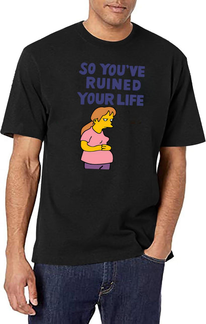 Music Vintage Retro So You'Ve Ruined Your Life T-Shirt for Men & Women, T-Shirts Graphic Tee - Black