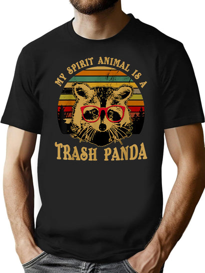 My Spirit Animal Trash Panda Geeky Glasses T-Shirt for Men & Women, T-Shirts Graphic Tee - Black