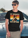 My Therapist Has A Wet Nose Retro Pet German Shepherd Gear T-Shirt for Men & Women, T-Shirts Graphic Tee - Navy