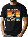 My Therapist Has A Wet Nose Retro Pet German Shepherd Gear T-Shirt for Men & Women, T-Shirts Graphic Tee - Green