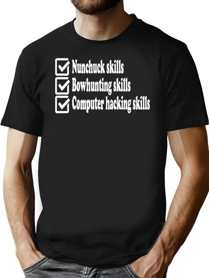 Napoleon Dynamite Skills T-Shirt for Men & Women, T-Shirts Graphic Tee - Black