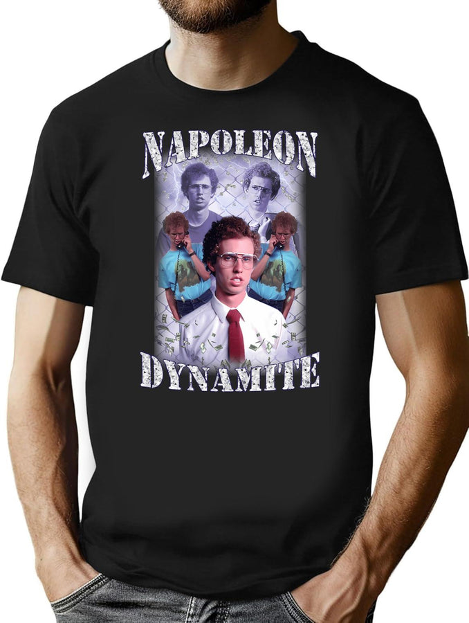 Napoleon Dynamite Vintage Bootleg Shirt Bootleg Graphic T-Shirt - Black