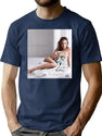 Natalie Portman Sexy Premium Heavyweight Cotton T-Shirt - Navy