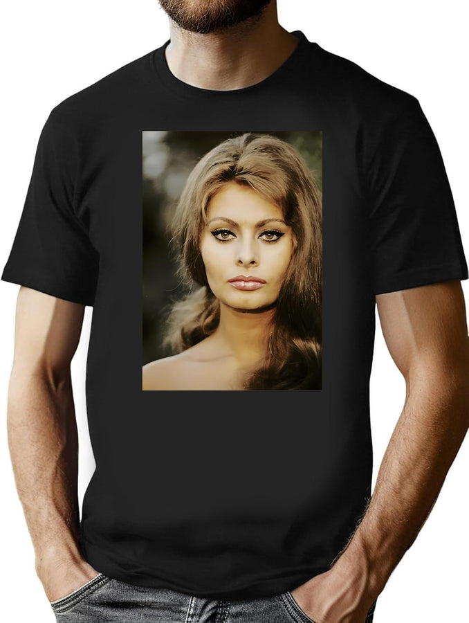 Natural Passionate Joy Acting Sexy Beauty Sophia Loren Funny Graphic Gifts T-Shirt for Men & Women, T-Shirts Graphic Tee - Black