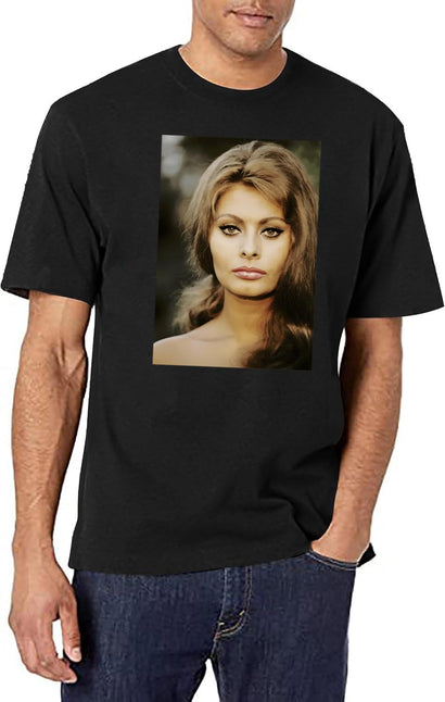Natural Passionate Joy Acting Sexy Beauty Sophia Loren Funny Graphic Gifts T-Shirt for Men & Women, T-Shirts Graphic Tee - Black