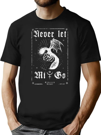 Never Let Mi-Go - Eldritch Dreamer - Lovecraftian Mythos Wear T-Shirt for Men & Women, T-Shirts Graphic Tee - Black