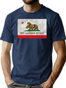 New California Republic Worn-Out Flag T-Shirt for Men & Women, T-Shirts Graphic Tee - Navy