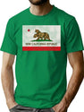 New California Republic Worn-Out Flag T-Shirt for Men & Women, T-Shirts Graphic Tee - Green