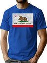 New California Republic Worn-Out Flag T-Shirt for Men & Women, T-Shirts Graphic Tee - Blue