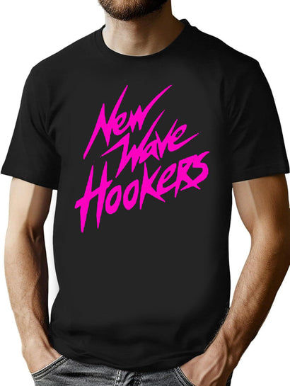 New Wave Hookers Funny Vintage Porn Movies T-Shirt for Men & Women, T-Shirts Graphic Tee - Black