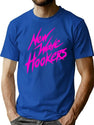 New Wave Hookers Funny Vintage Porn Movies T-Shirt for Men & Women, T-Shirts Graphic Tee - Blue