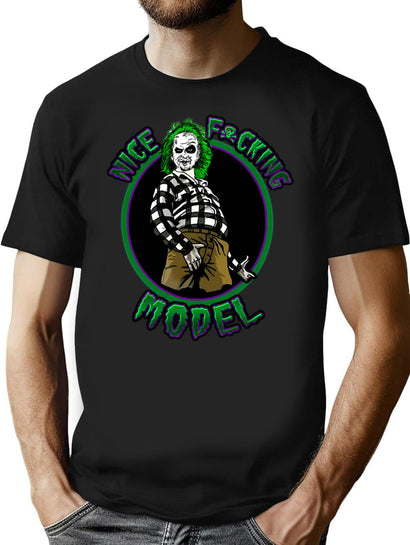 Nice Model T-Shirt for Men & Women, T-Shirts Graphic Tee - Black
