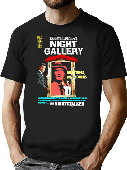 Night Gallery Meets The Night Stalker T-Shirt for Men & Women, T-Shirts Graphic Tee - Black