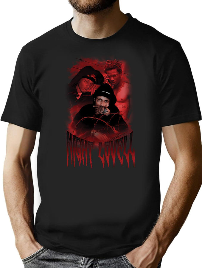 Night Lovell Vintage Bootleg Bootleg Graphic T-Shirt - Black