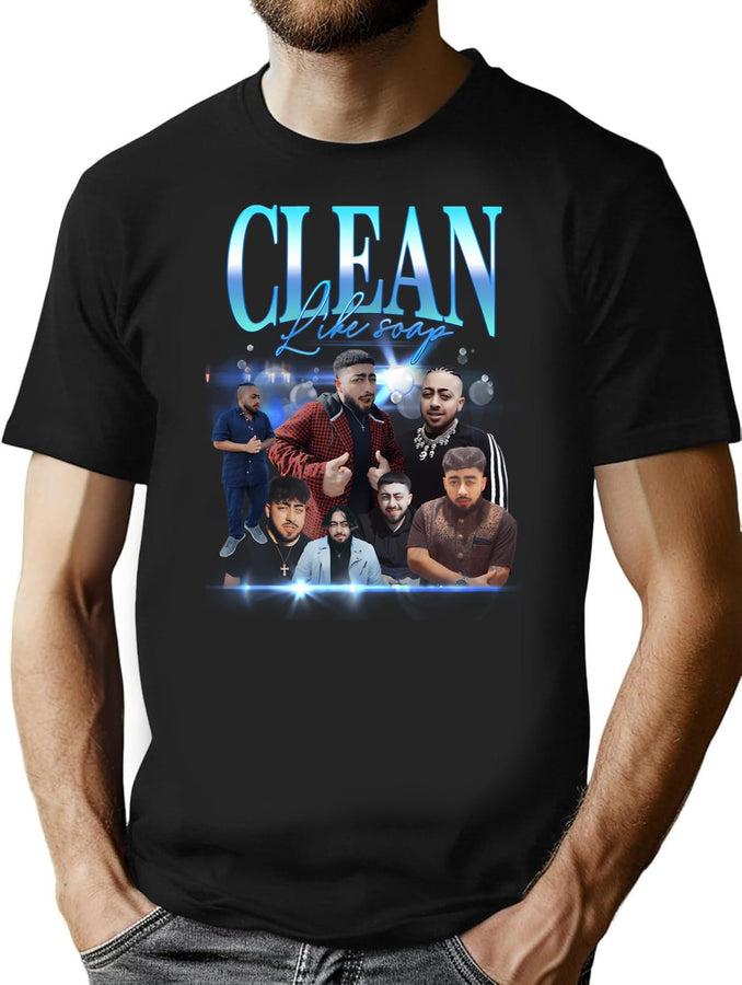 Nikhil Keswani Aka Big Nik Clean Like Soap Rap Art Bootleg Graphic T-Shirt - Black
