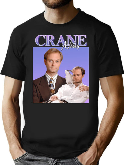 Niles Crane T-Shirt for Men & Women, T-Shirts Graphic Tee - Black