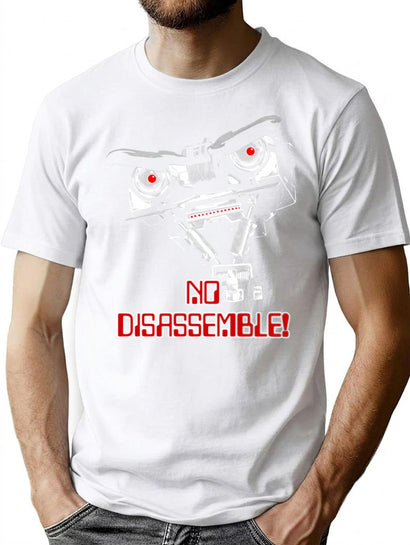 No Disassemble Johnny Five T-Shirt for Men & Women, T-Shirts Graphic Tee - Black