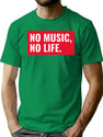 No Music No Life Cool T-Shirt for Men & Women, T-Shirts Graphic Tee - Green