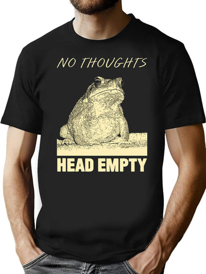No Thoughts Frog T-Shirt for Men & Women, T-Shirts Graphic Tee - Black