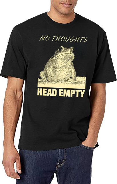 No Thoughts Frog T-Shirt for Men & Women, T-Shirts Graphic Tee - Black