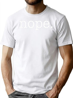 Nope Funny Minimalist Sarcastic Design Premium Heavyweight Cotton T-Shirt - Black