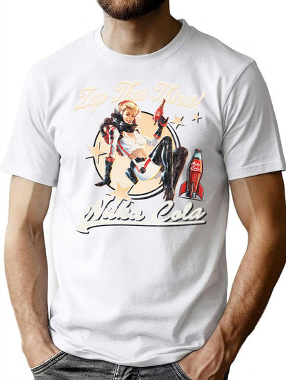 Nuka Pinup Girl Worn-Out Dks T-Shirt for Men & Women, T-Shirts Graphic Tee - Black