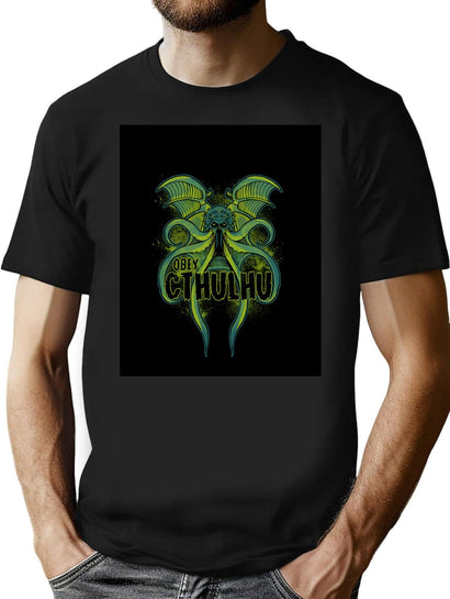 Obey The Cthulhu T-Shirt for Men & Women, T-Shirts Graphic Tee - Black
