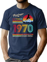 October 1970 Birthday T-Shirt for Men & Women, T-Shirts Graphic Tee - Navy