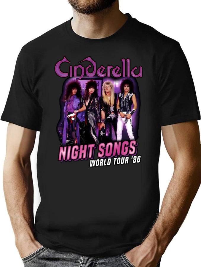 Official Night Songs World Tour Bootleg Graphic T-Shirt - Black