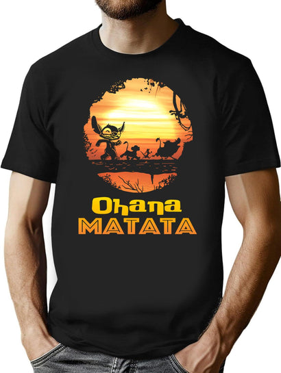 Ohana No Worries T-Shirt for Men & Women, T-Shirts Graphic Tee - Black