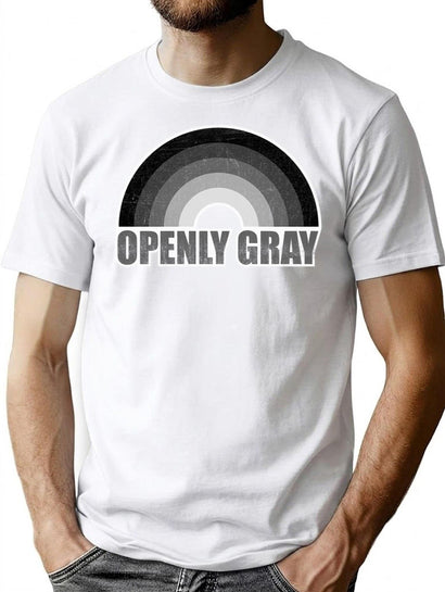 Openly Gray T-Shirt for Men & Women, T-Shirts Graphic Tee - Black