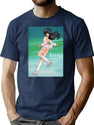 Orange Road Bootleg Graphic T-Shirt - Navy