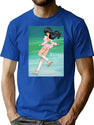 Orange Road Bootleg Graphic T-Shirt - Blue