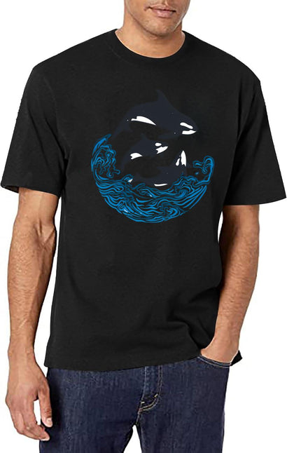 Orca T-Shirt for Men & Women, T-Shirts Graphic Tee - Black