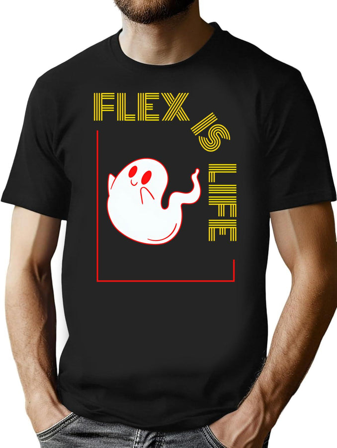 Our Lives Are Sweet Life Is Flexis Bootleg Graphic T-Shirt - Black