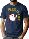 Our Lives Are Sweet Life Is Flexis Bootleg Graphic T-Shirt - Navy
