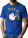Our Lives Are Sweet Life Is Flexis Bootleg Graphic T-Shirt - Blue