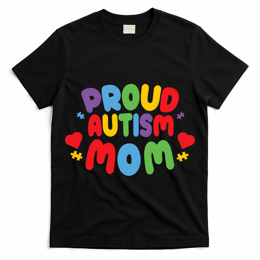 Proud Autism Mom Colorful Awareness T-Shirt