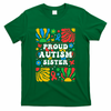 proud autism sister groovy autism warrior sister meaningful gift T-Shirt