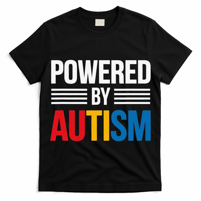 Powered By Autism For Autism Awareness Women Mom T-Shirt