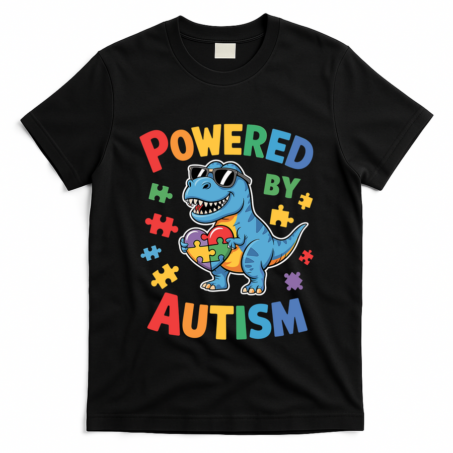Powered By Autism For Autism Awareness T-Shirt