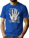 Palm Reading Chart T-Shirt for Men & Women, T-Shirts Graphic Tee - Blue