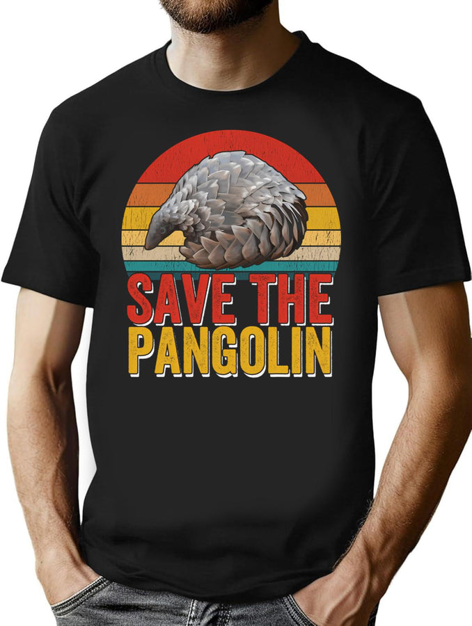 Pangolin Save The Pangolin T-Shirt for Men & Women, T-Shirts Graphic Tee - Black