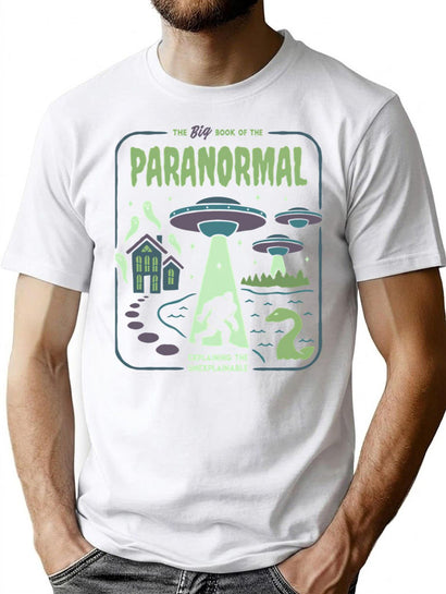 Paranormal Bigfoot Ghosts Aliens Sasquatch Ufo Halloween T-Shirt for Men & Women, T-Shirts Graphic Tee - Black
