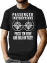 Passenger Instructions T-Shirt for Men & Women, T-Shirts Graphic Tee - Black